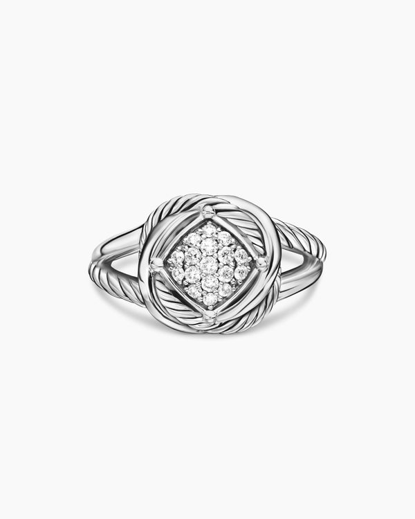 Infinity Ring in Sterling Silver with Diamonds, 13mm