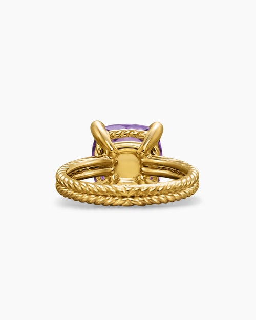 Womens Chatelaine® Ring in 18K Yellow Gold with Amethyst and Diamonds, 11mm