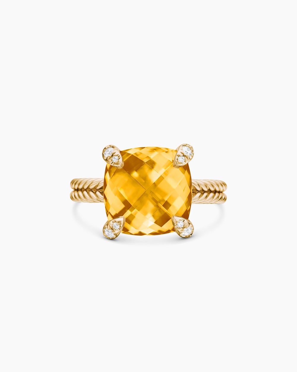 Womens Chatelaine Ring in 18ct Yellow Gold with Diamonds, 11mm