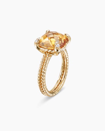 Chatelaine Ring in 18K Yellow Gold with Diamonds, 11mm