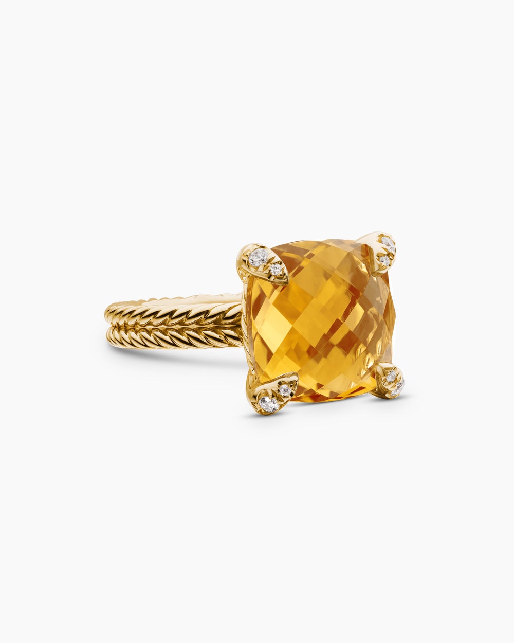 Womens Chatelaine Ring in 18ct Yellow Gold with Diamonds, 11mm