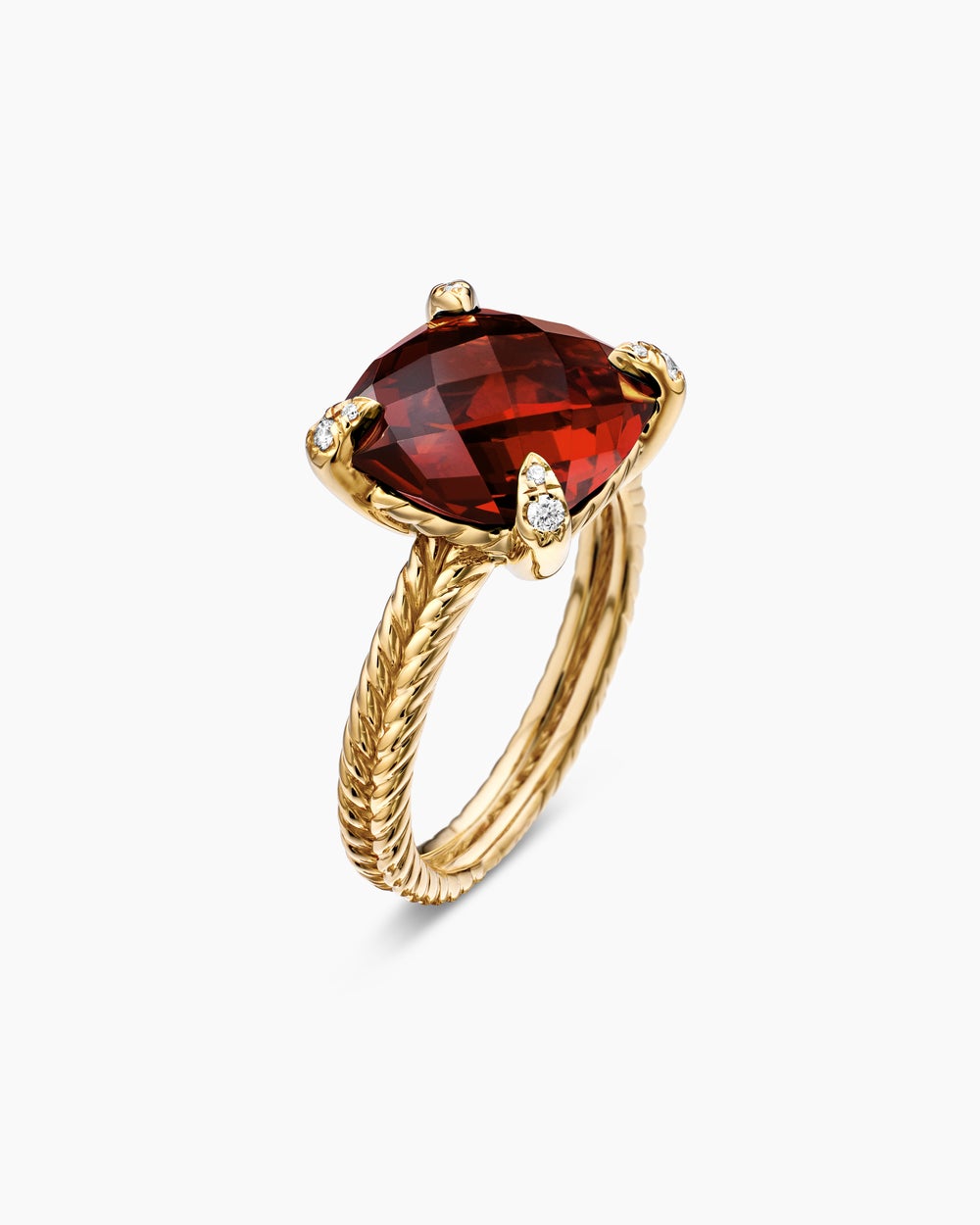 Womens Chatelaine Ring in 18ct Yellow Gold with Diamonds, 11mm