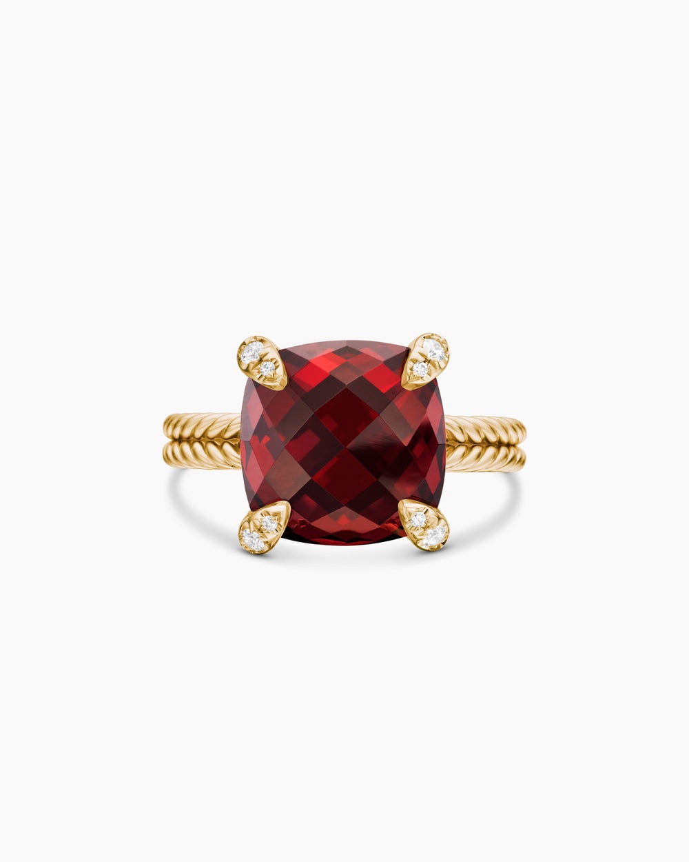 Womens Chatelaine Ring in 18ct Yellow Gold with Diamonds, 11mm