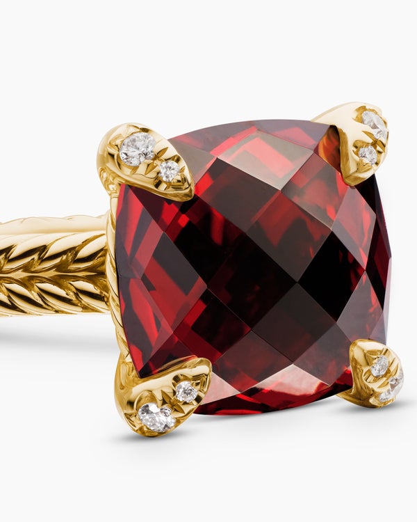 Chatelaine Ring in 18K Yellow Gold with Diamonds, 11mm