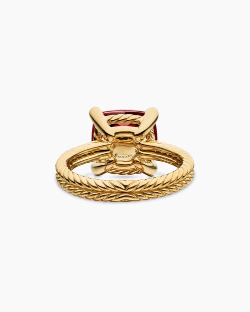 Womens Chatelaine Ring in 18K Yellow Gold with Diamonds, 11mm