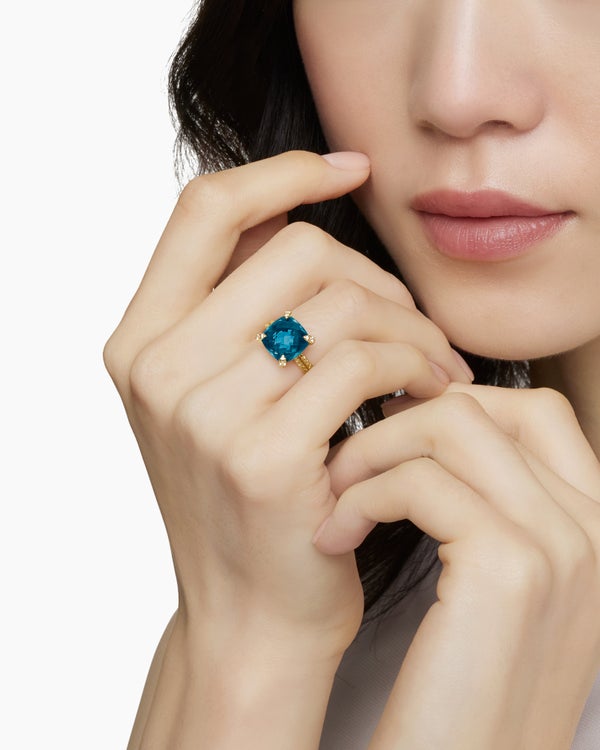 Chatelaine Ring in 18K Yellow Gold with Diamonds, 11mm