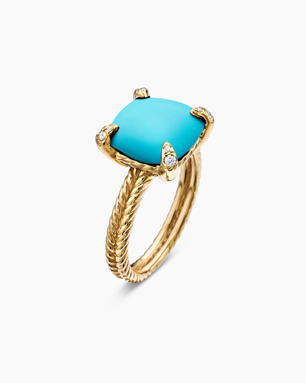 Womens Chatelaine Ring in 18ct Yellow Gold with Diamonds, 11mm