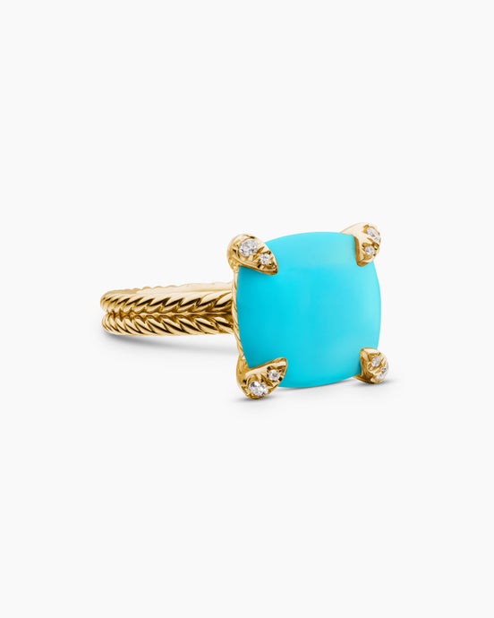 Chatelaine Ring in 18K Yellow Gold with Diamonds, 11mm
