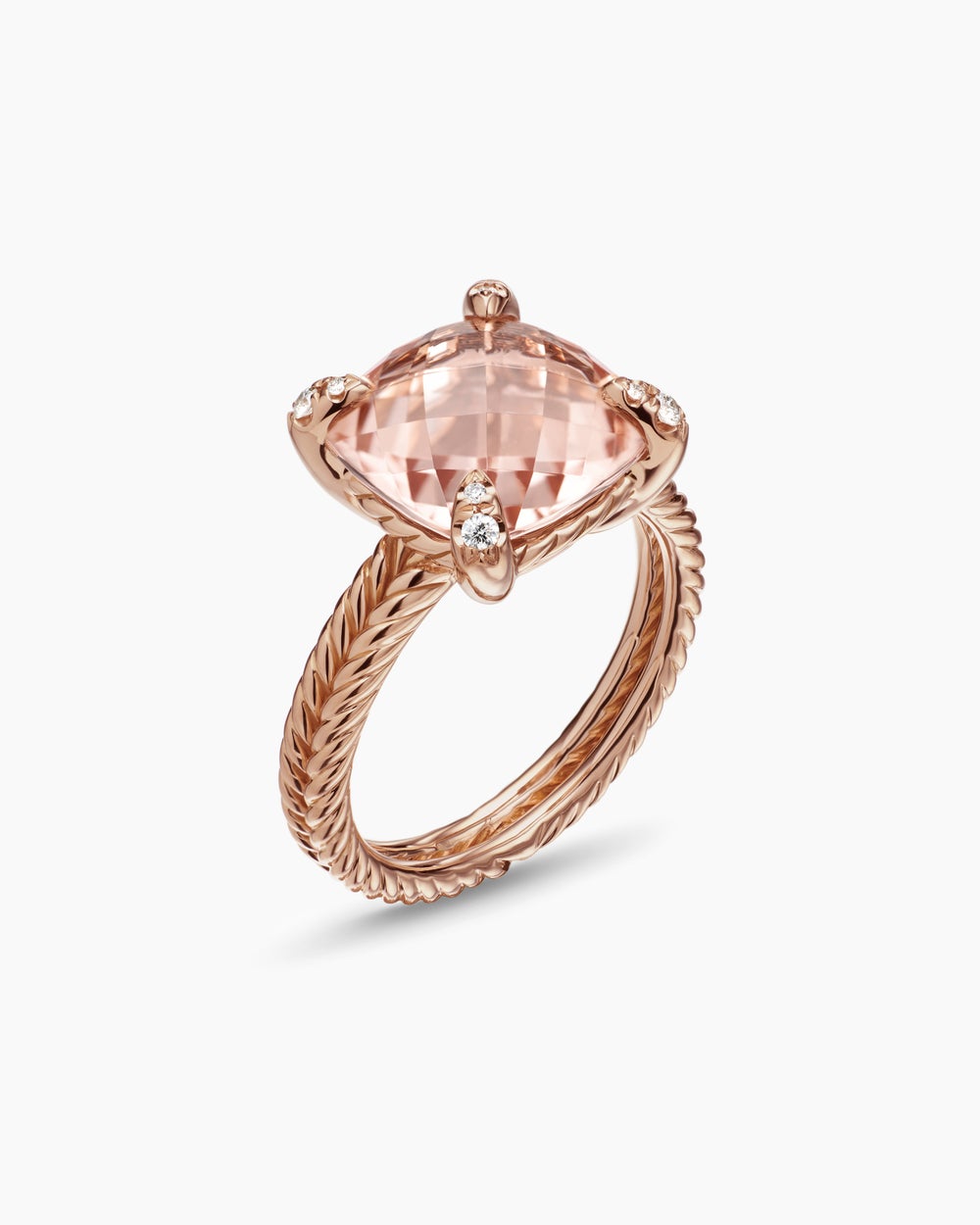 Womens Chatelaine Ring in 18ct Rose Gold with Diamonds, 11mm