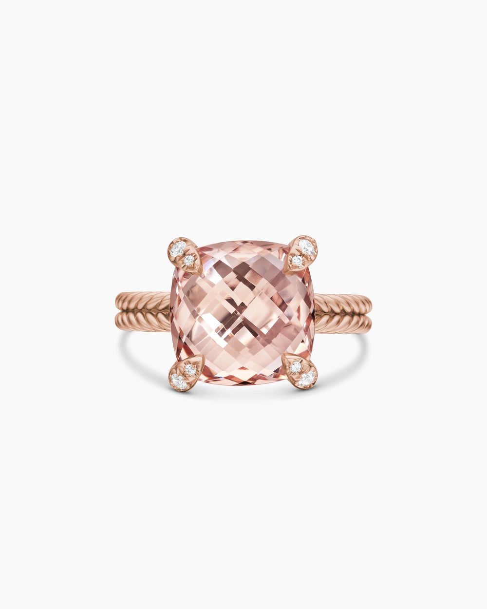 Womens Chatelaine Ring in 18ct Rose Gold with Diamonds, 11mm