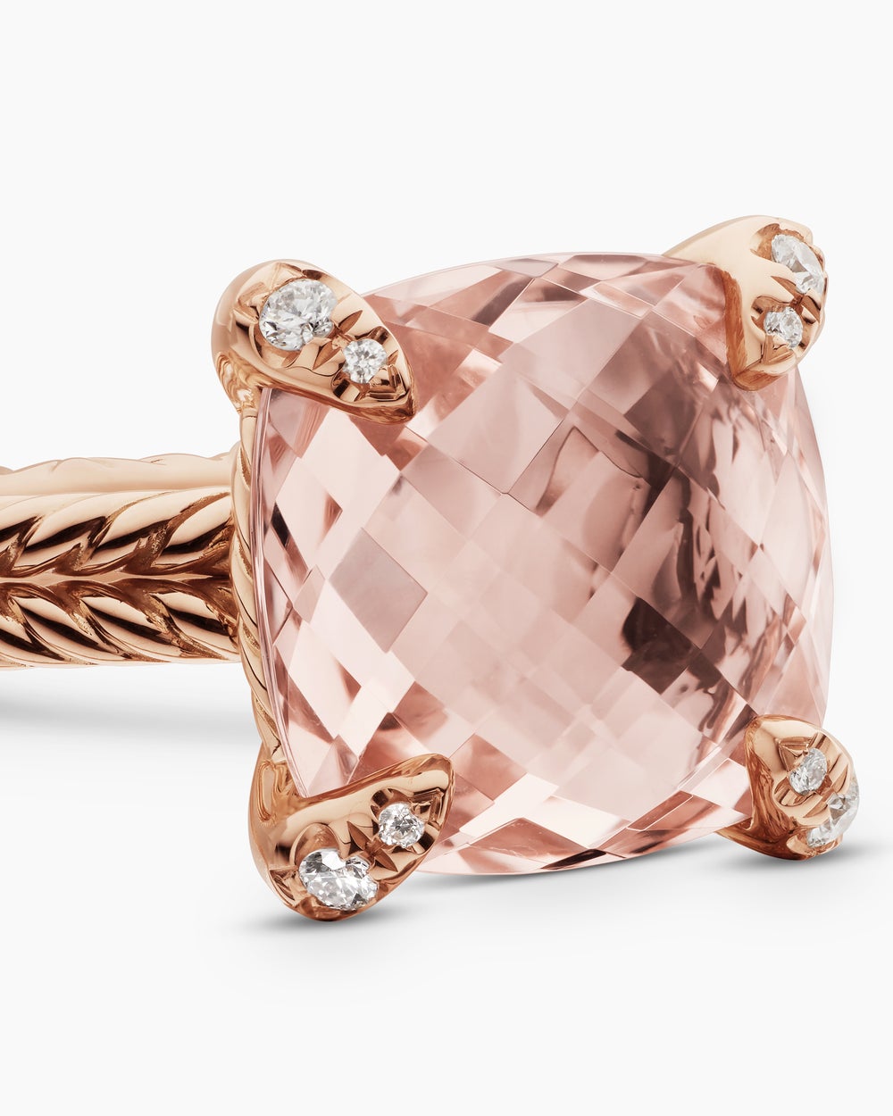 Womens Chatelaine Ring in 18ct Rose Gold with Diamonds, 11mm