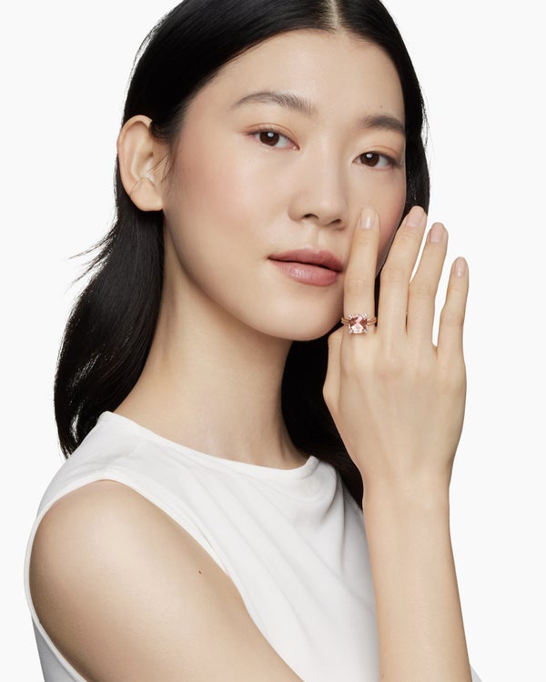 Chatelaine Ring in 18K Rose Gold with Diamonds, 11mm