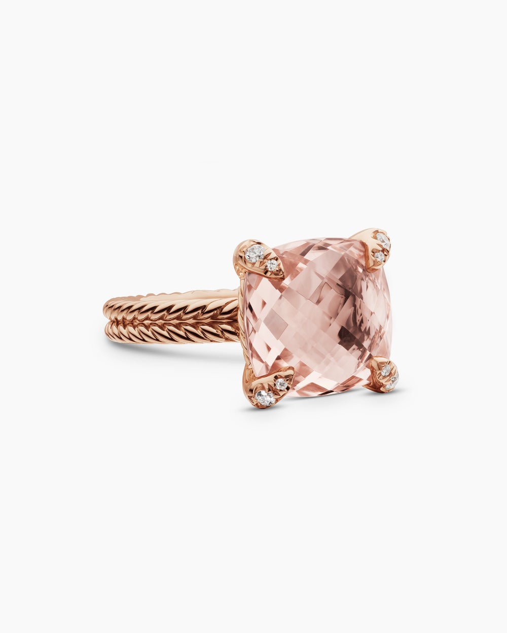 Womens Chatelaine Ring in 18ct Rose Gold with Diamonds, 11mm