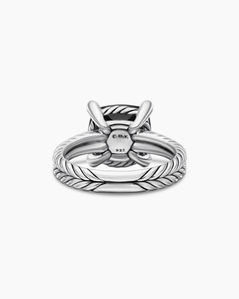 Womens Chatelaine Ring in Sterling Silver with Diamonds, 11mm