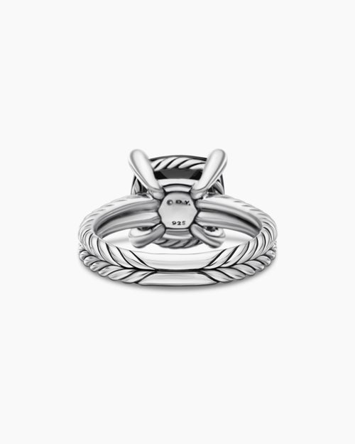 Womens Chatelaine Ring in Sterling Silver with Diamonds, 11mm