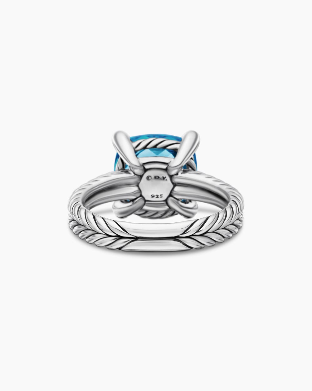 Womens Chatelaine Ring in Sterling Silver with Diamonds, 11mm