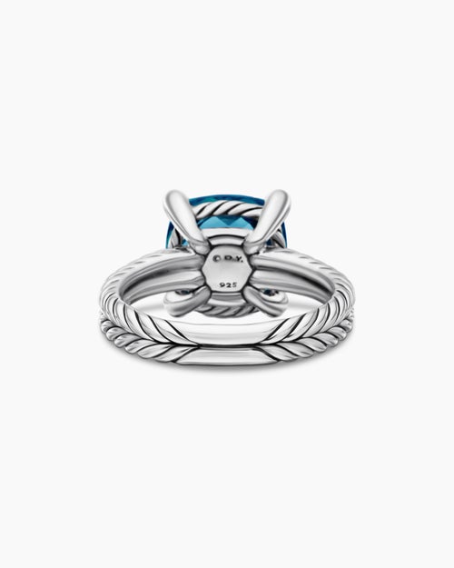 Womens Chatelaine® Ring in Sterling Silver with Hampton Blue Topaz and Diamonds, 11mm