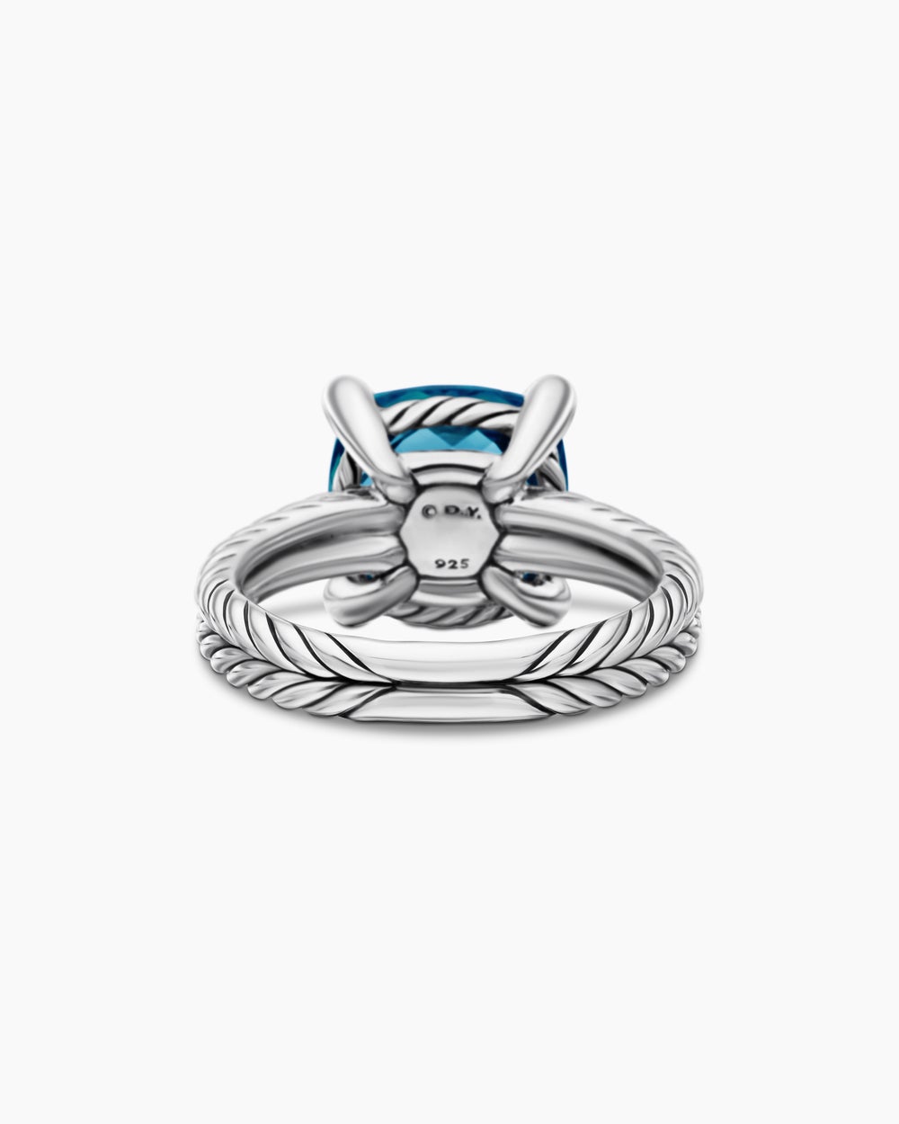 Womens Chatelaine Ring in Sterling Silver with Diamonds, 11mm