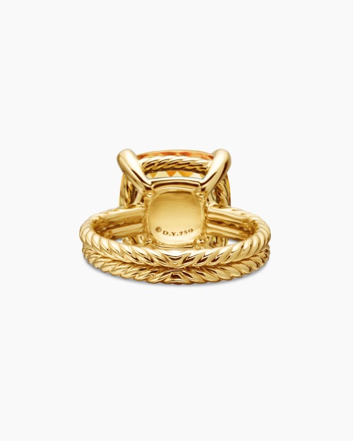 Womens Chatelaine Ring in 18K Yellow Gold with Diamonds, 14mm