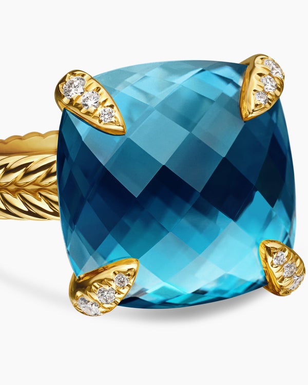 Chatelaine Ring in 18K Yellow Gold with Diamonds, 14mm