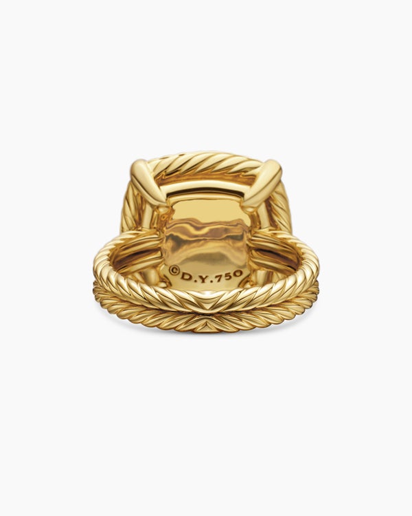 Bague à chatons et à pavé Chatelaine en or jaune 18 carats, 14 mm