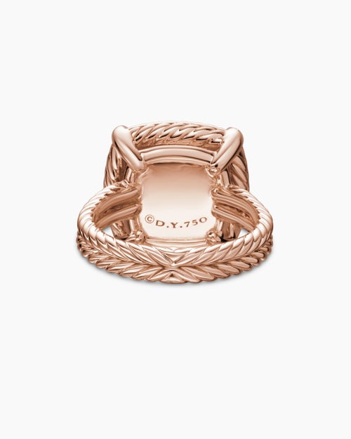 Womens Chatelaine Pavé Bezel Ring in 18K Rose Gold, 14mm