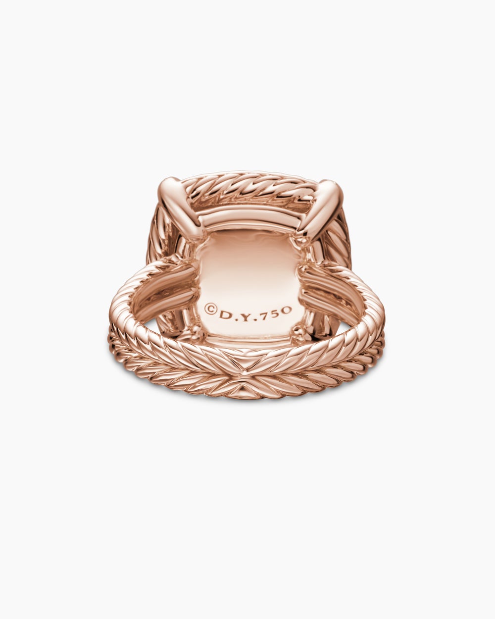 Womens Chatelaine Pavé Bezel Ring in 18ct Rose Gold, 14mm