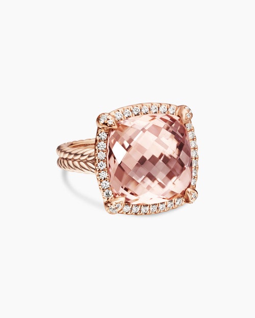 Womens Chatelaine Pavé Bezel Ring in 18K Rose Gold, 14mm