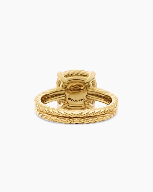 Womens Chatelaine Pavé Bezel Ring in 18K Yellow Gold, 9mm