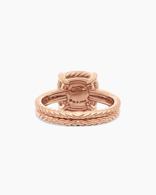 Womens Chatelaine Pavé Bezel Ring in 18K Rose Gold, 9mm