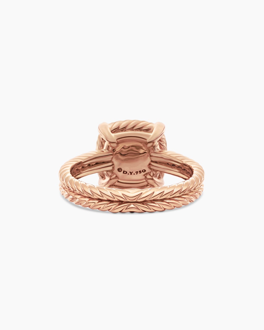Womens Chatelaine Pavé Bezel Ring in 18ct Rose Gold, 9mm