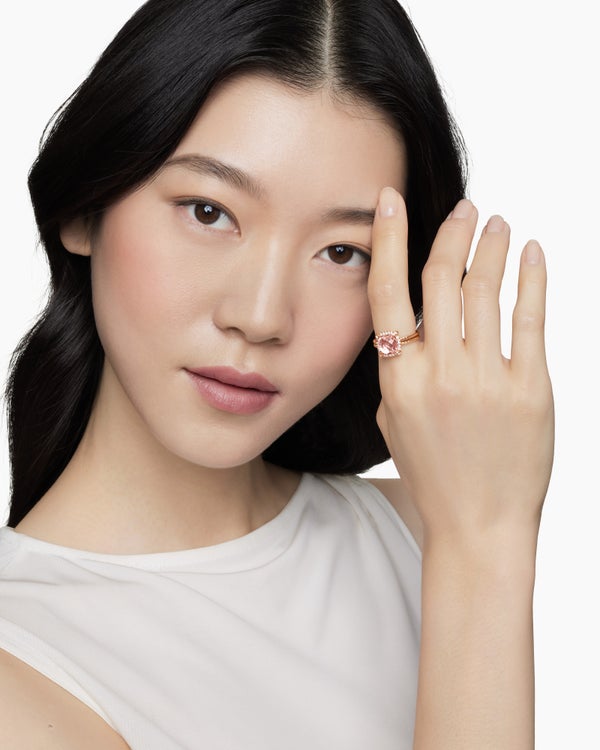 Chatelaine Pavé Bezel Ring in 18K Rose Gold, 9mm