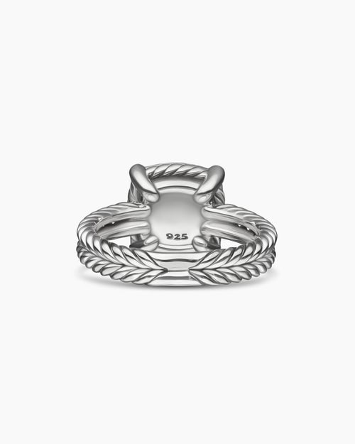 Womens Chatelaine Pavé Bezel Ring in Sterling Silver, 9mm