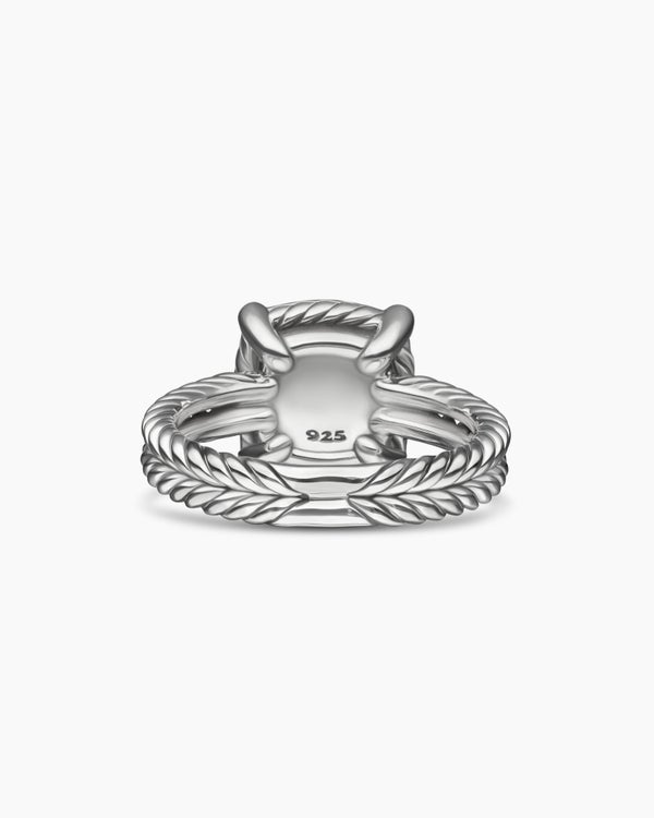 Bague biseautée Pavé Chatelaine en argent sterling, 9 mm
