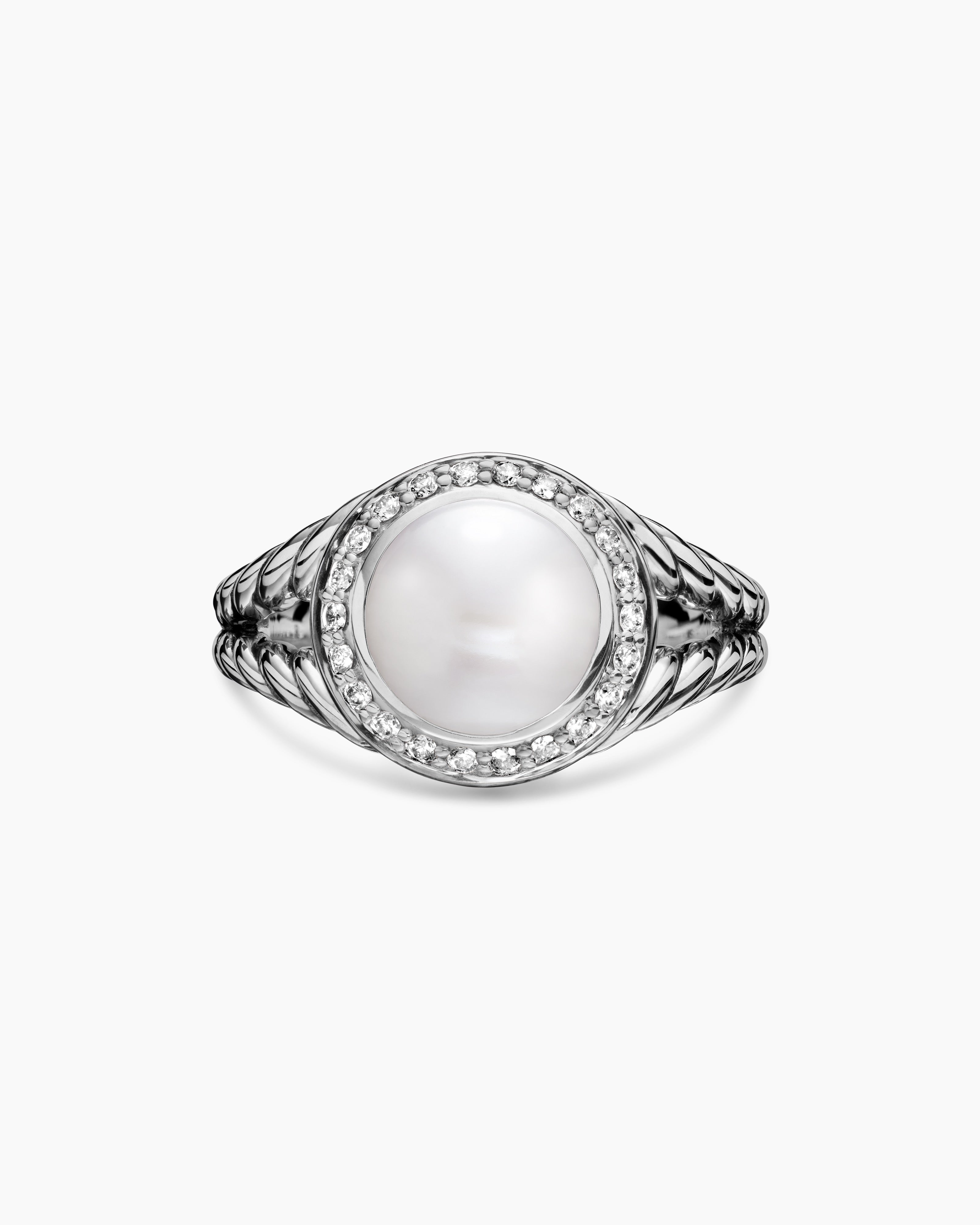 Ring - Women's Large Glittery Cubic Zirconia White Pearl Ring - Spiraling  Design Sterling Silver Statement Ring – Blingschlingers Jewelry