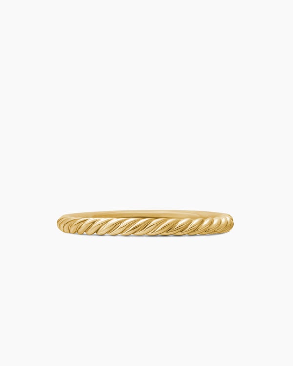 Cable Collectibles Stack Ring in 18K Yellow Gold with Pavé, 2mm