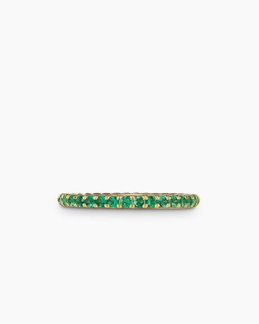 Cable Collectibles® Stack Ring in 18K Yellow Gold with Pavé Emeralds, 2mm