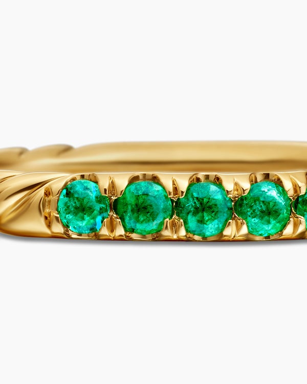 Cable Collectibles Stack Ring in 18K Yellow Gold with Pavé, 2mm