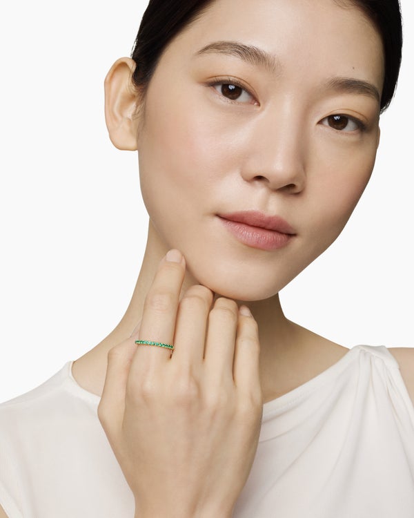 Cable Collectibles Stack Ring in 18K Yellow Gold with Pavé, 2mm