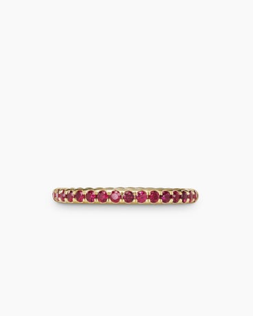 Cable Collectibles® Stack Ring in 18K Yellow Gold with Pavé Rubies, 2mm