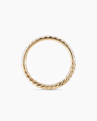 Cable Collectables® Stack Ring in 18K Yellow Gold with Diamonds, 2mm