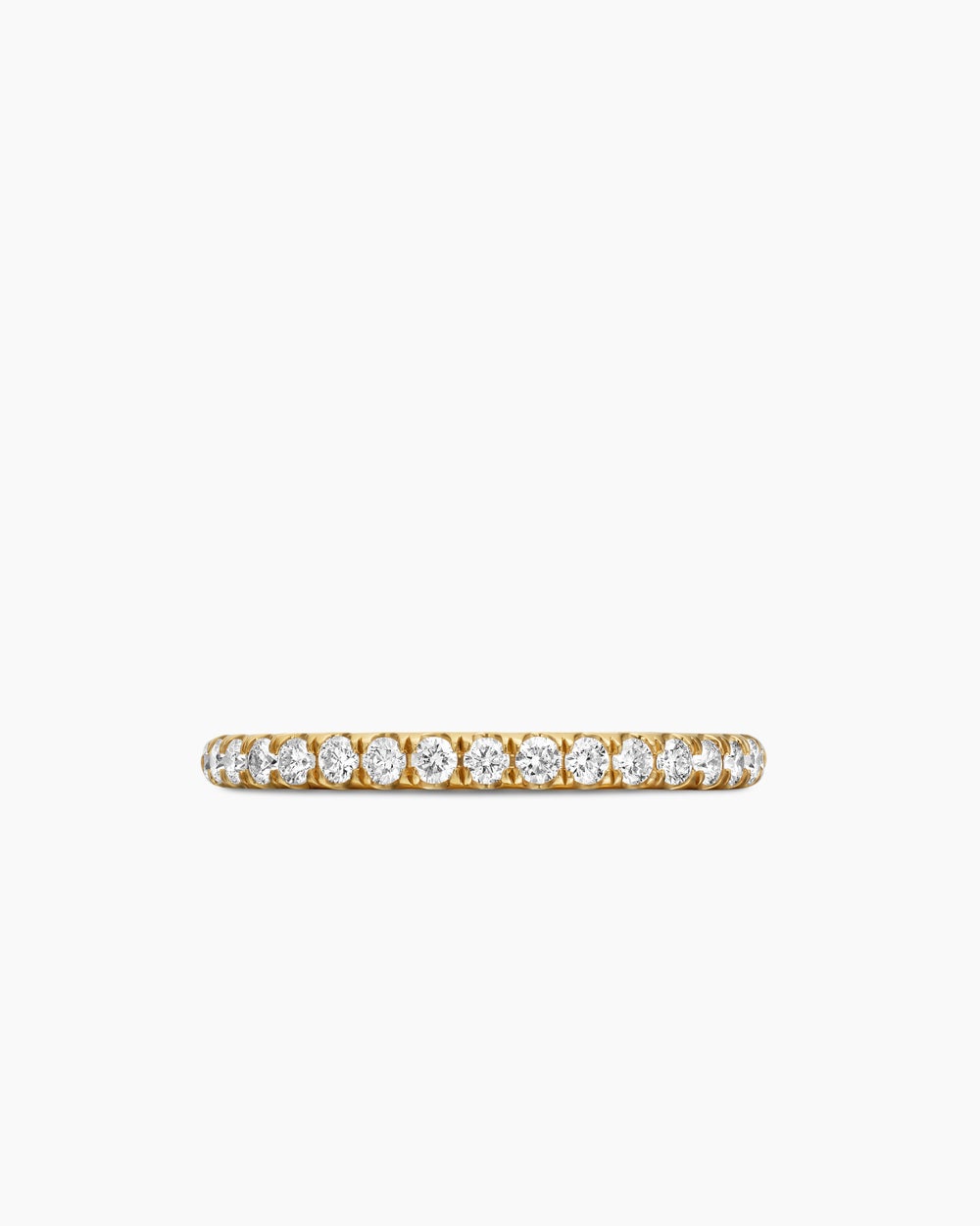 Womens Cable Collectibles Stack Ring in 18K Yellow Gold with Diamonds, 2mm