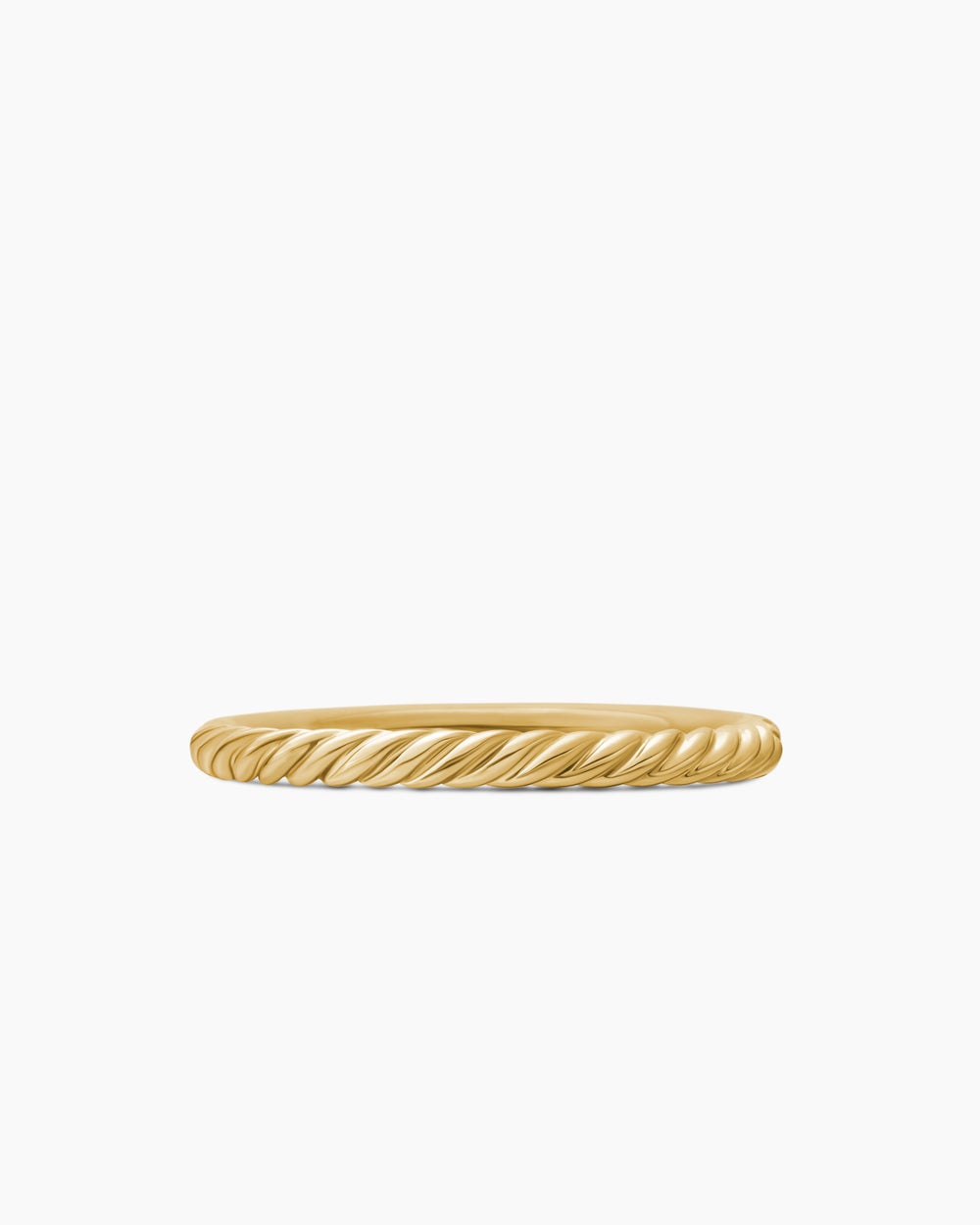 Womens Cable Collectibles Stack Ring in 18K Yellow Gold with Diamonds, 2mm