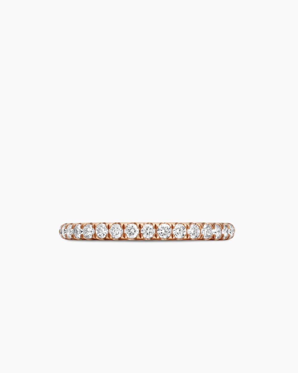 Womens Cable Collectibles Stack Ring in 18K Rose Gold with Diamonds, 2mm
