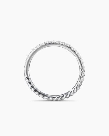 Cable Collectables® Stack Ring in 18K White Gold with Diamonds, 2mm