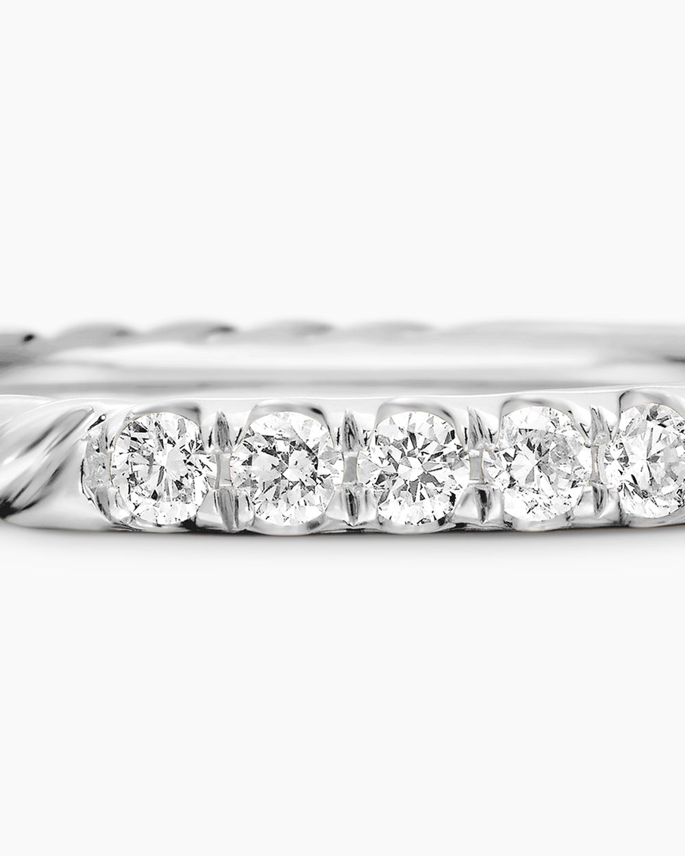 Womens Cable Collectibles Stack Ring in 18ct White Gold with Diamonds, 2mm