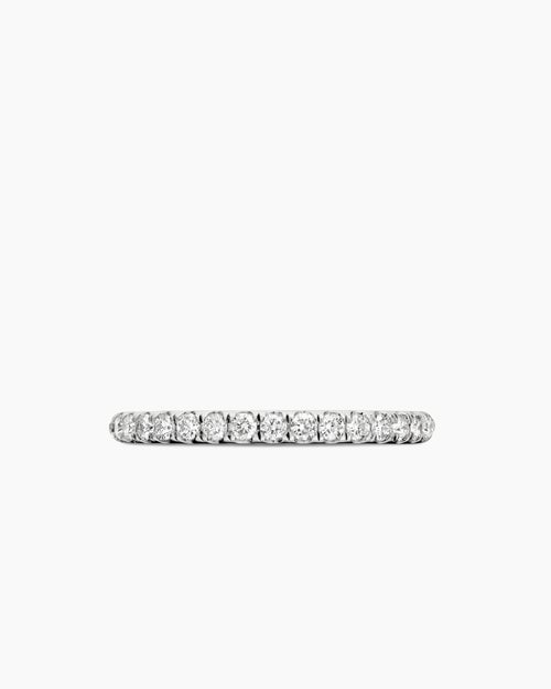 Womens Cable Collectibles® Stack Ring in Sterling Silver with Diamonds, 2mm