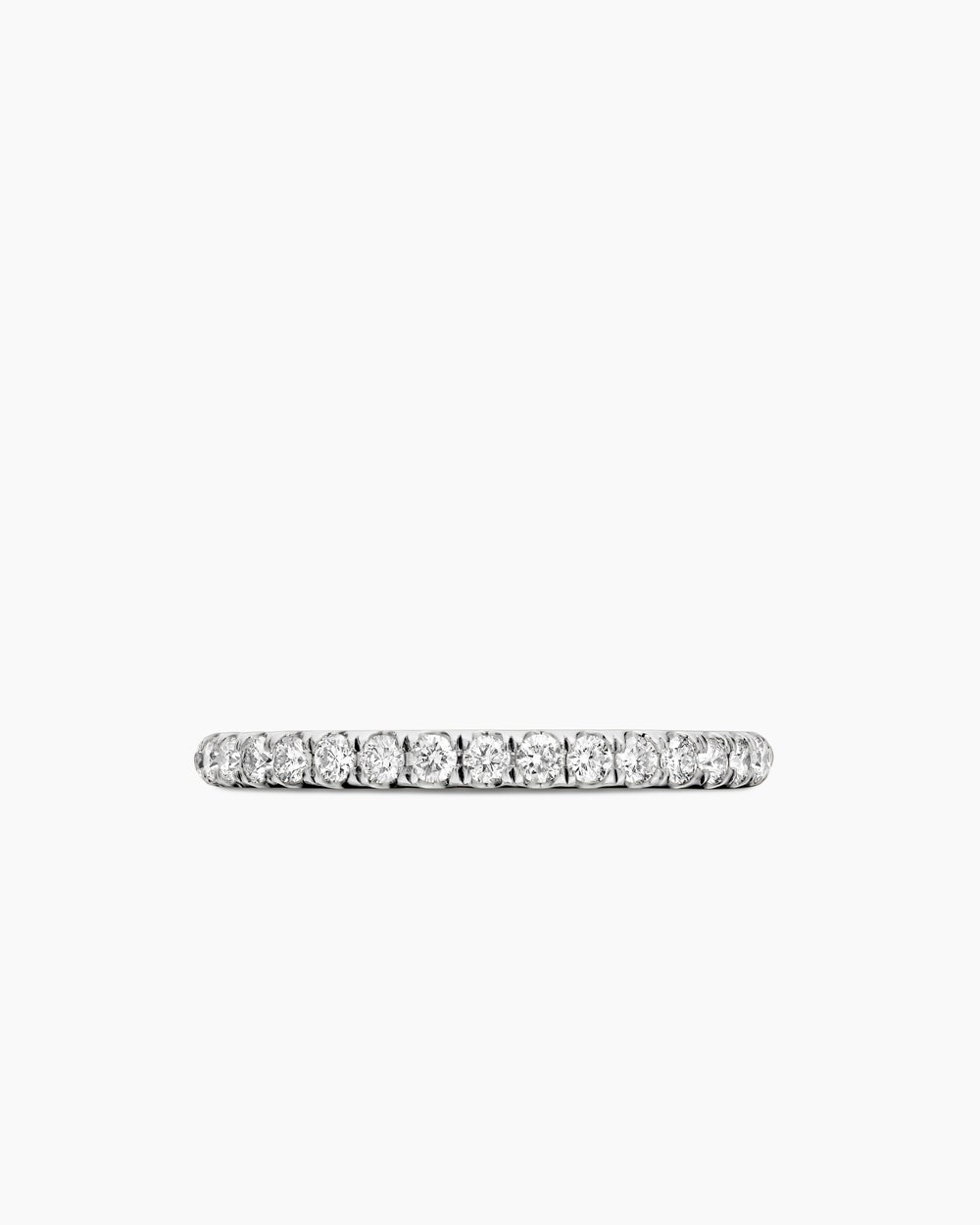 Womens Cable Collectibles Stack Ring in Sterling Silver with Diamonds, 2mm