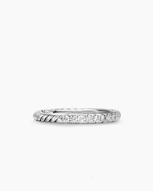 Bague superposable Cable Collectibles en argent massif avec diamants, 2 mm femmes