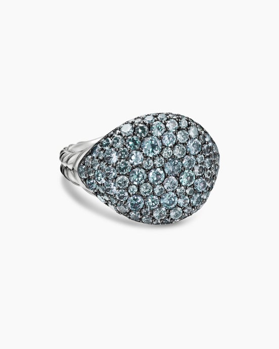 Pavé Pinky Ring in 18K White Gold, 13mm
